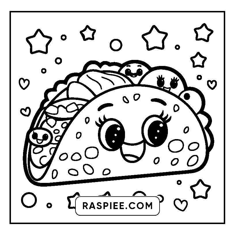 160 Bold and Easy Kawaii Food Coloring Pages