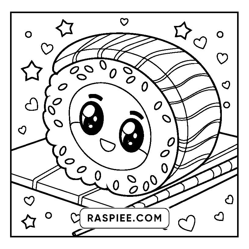 160 Bold and Easy Kawaii Food Coloring Pages