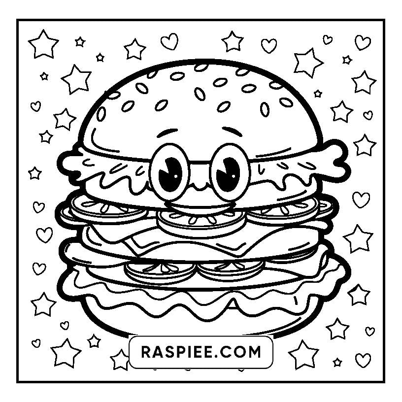 160 Bold and Easy Kawaii Food Coloring Pages
