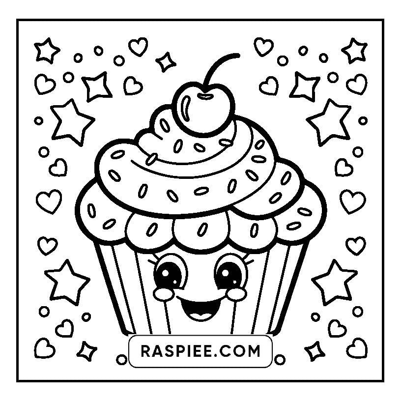 160 Bold and Easy Kawaii Food Coloring Pages