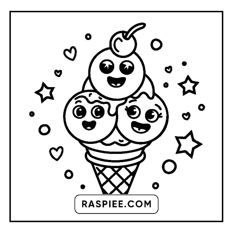 160 Bold and Easy Kawaii Food Coloring Pages