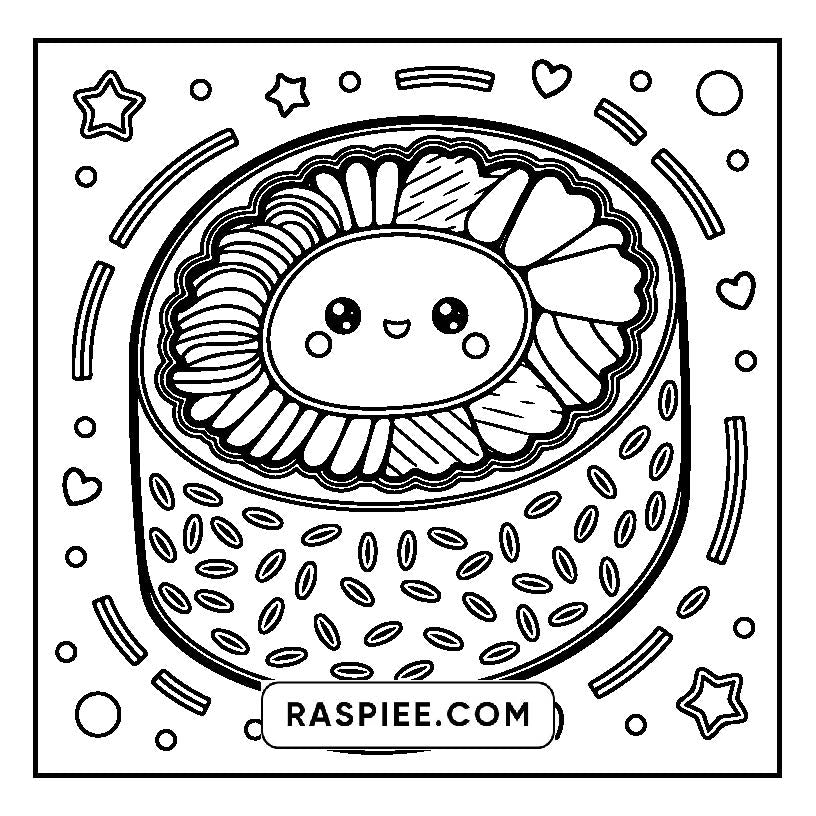 160 Bold and Easy Kawaii Food Coloring Pages