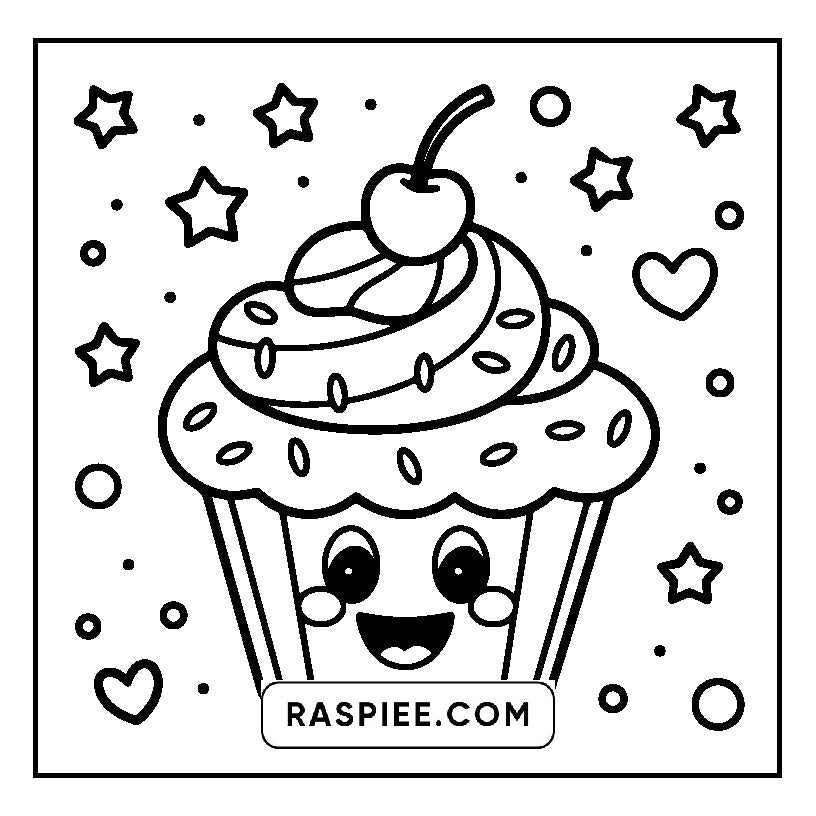 160 Bold and Easy Kawaii Food Coloring Pages