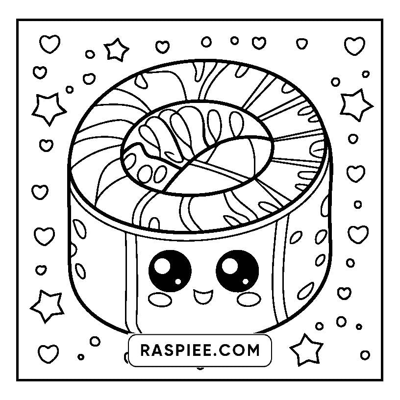 160 Bold and Easy Kawaii Food Coloring Pages