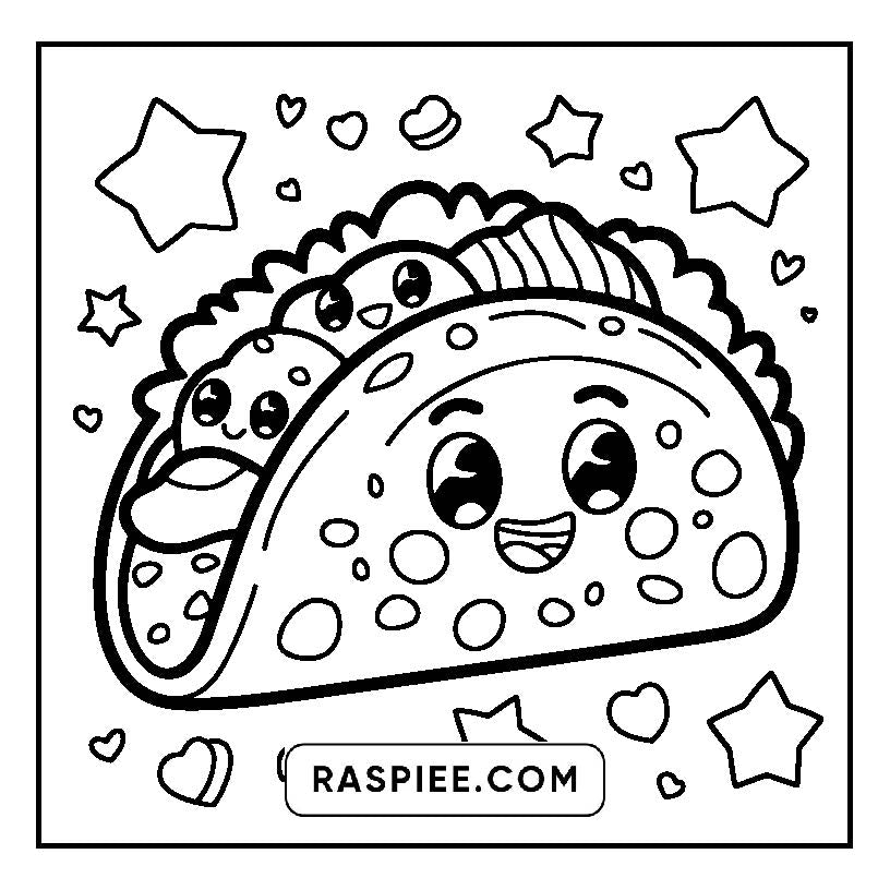 160 Bold and Easy Kawaii Food Coloring Pages