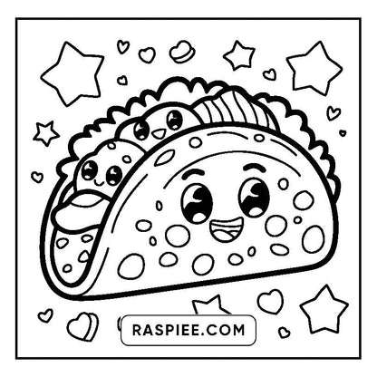 160 Bold and Easy Kawaii Food Coloring Pages