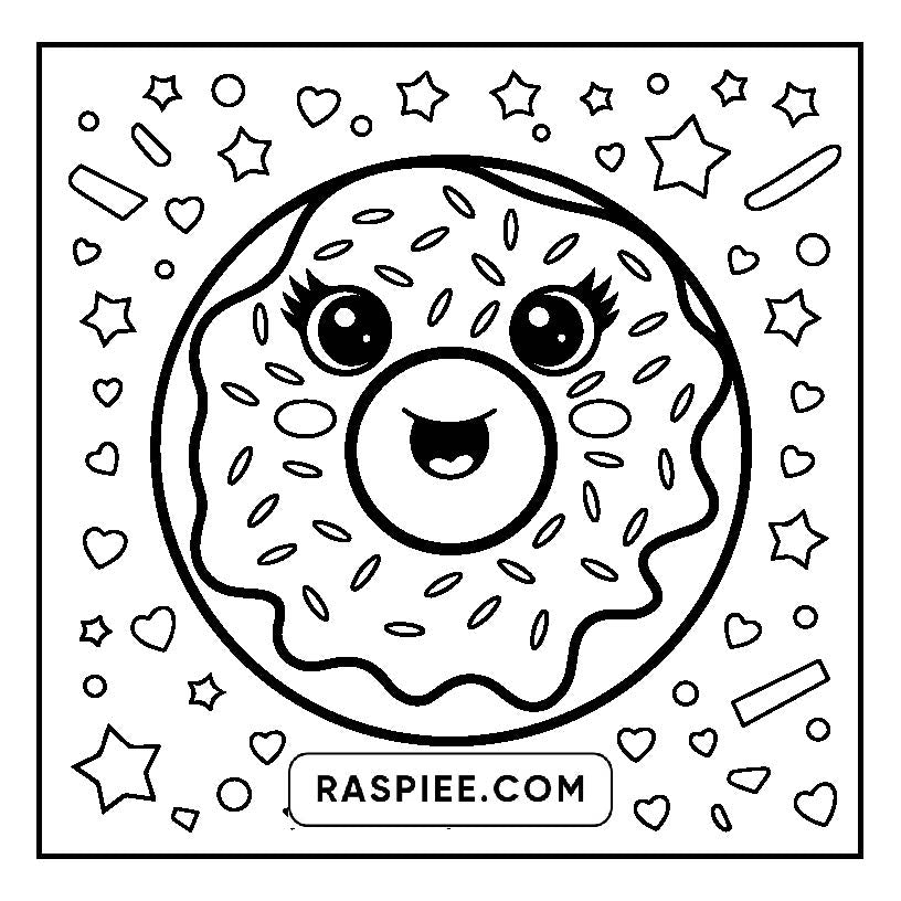 160 Bold and Easy Kawaii Food Coloring Pages