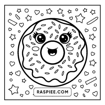 160 Bold and Easy Kawaii Food Coloring Pages