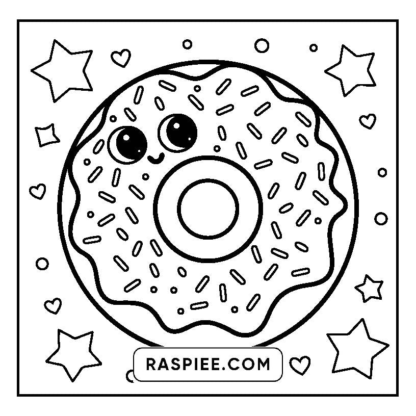 160 Bold and Easy Kawaii Food Coloring Pages