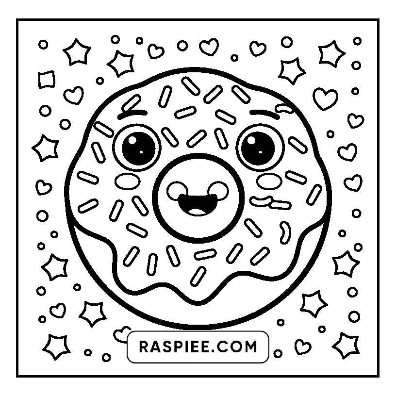 160 Bold and Easy Kawaii Food Coloring Pages