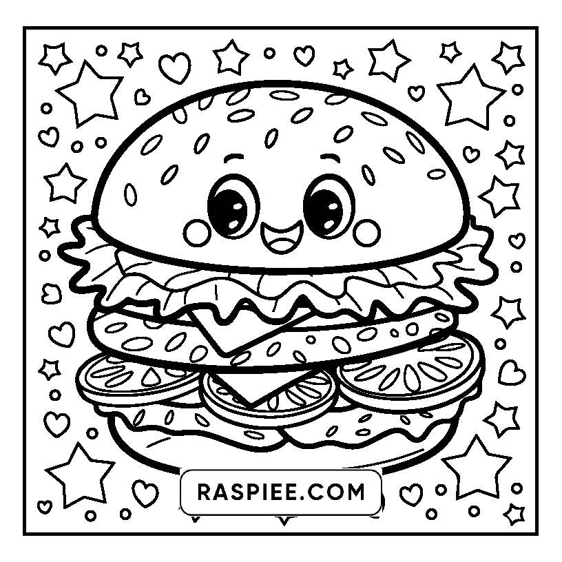 160 Bold and Easy Kawaii Food Coloring Pages