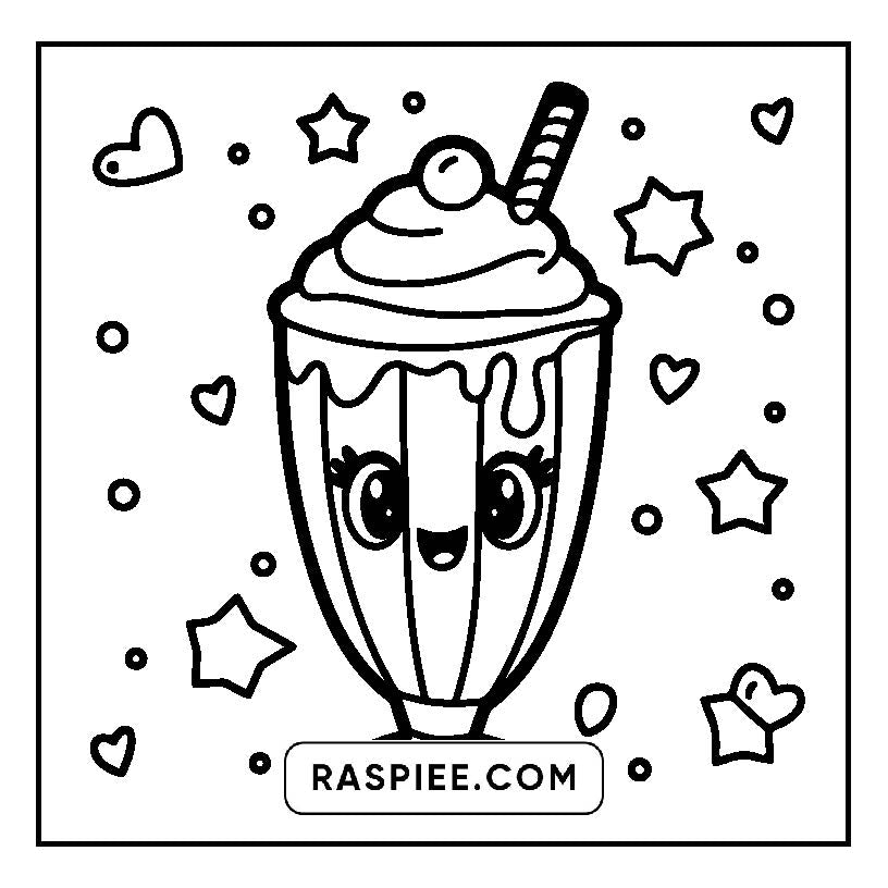 160 Bold and Easy Kawaii Food Coloring Pages