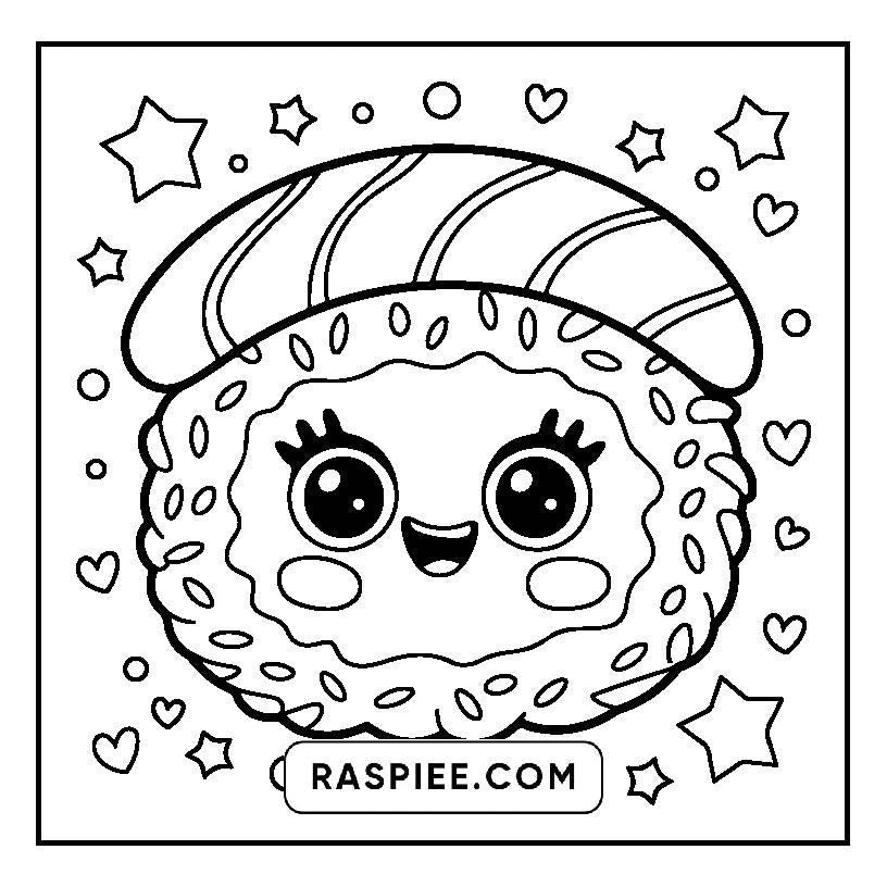 160 Bold and Easy Kawaii Food Coloring Pages