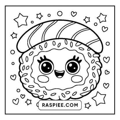 160 Bold and Easy Kawaii Food Coloring Pages