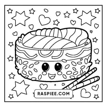 160 Bold and Easy Kawaii Food Coloring Pages