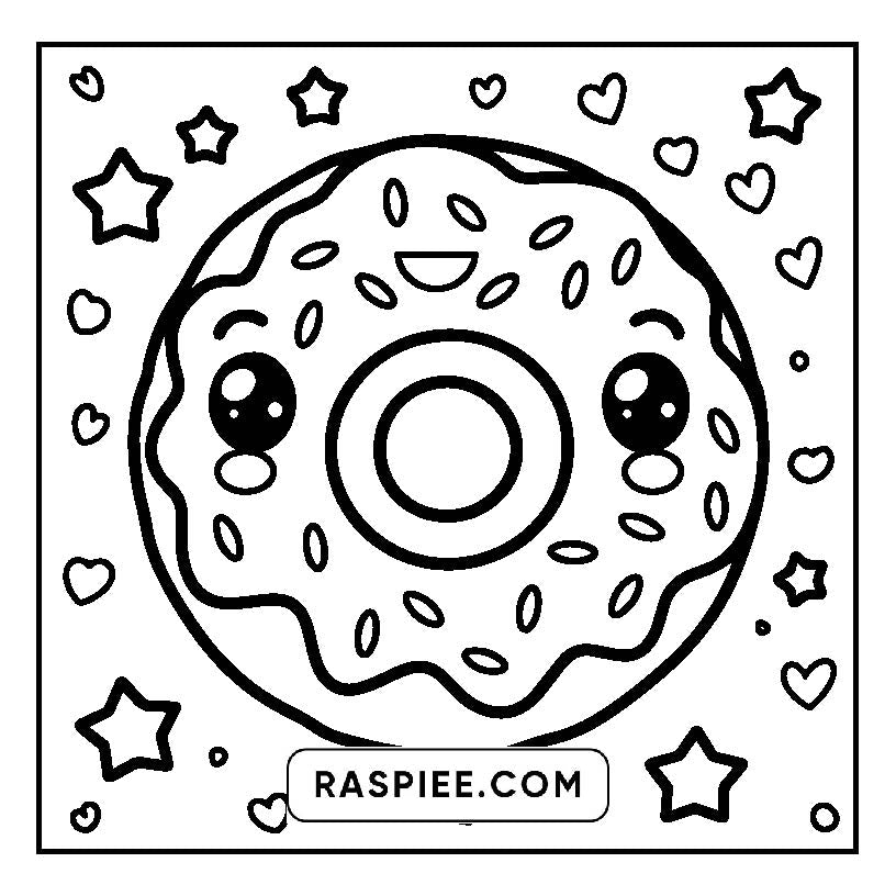 160 Bold and Easy Kawaii Food Coloring Pages