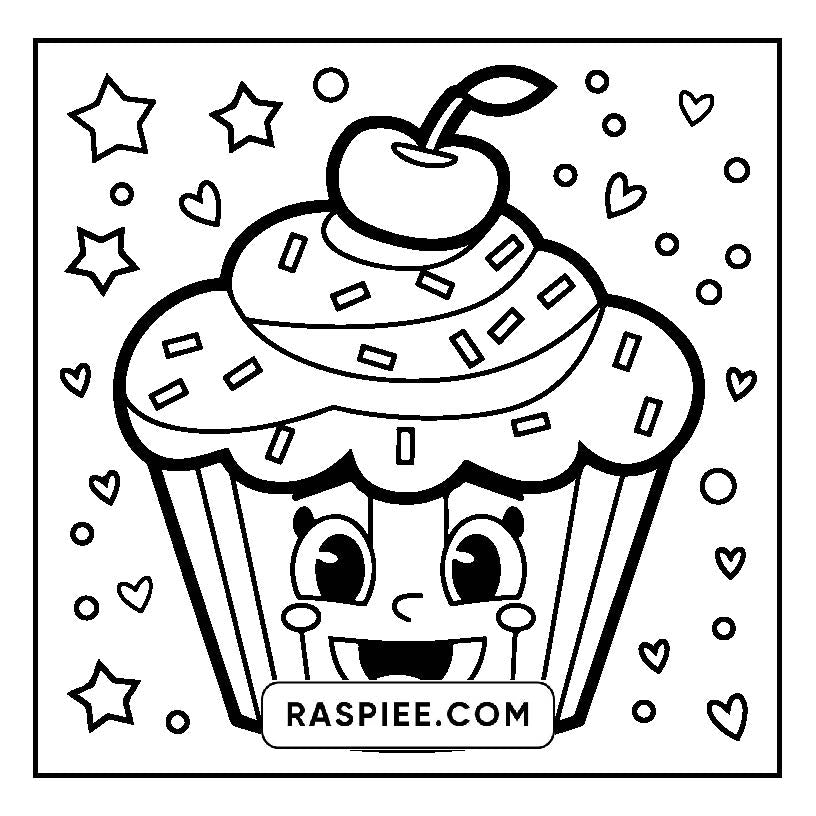 160 Bold and Easy Kawaii Food Coloring Pages