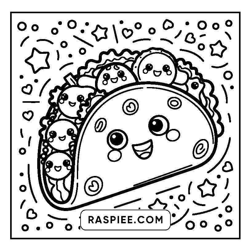 160 Bold and Easy Kawaii Food Coloring Pages