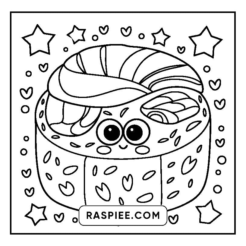 160 Bold and Easy Kawaii Food Coloring Pages