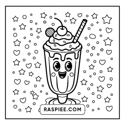 160 Bold and Easy Kawaii Food Coloring Pages