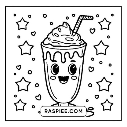 160 Bold and Easy Kawaii Food Coloring Pages