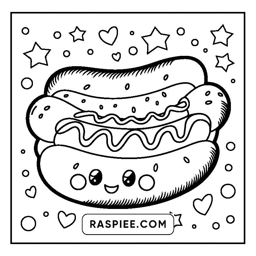160 Bold and Easy Kawaii Food Coloring Pages