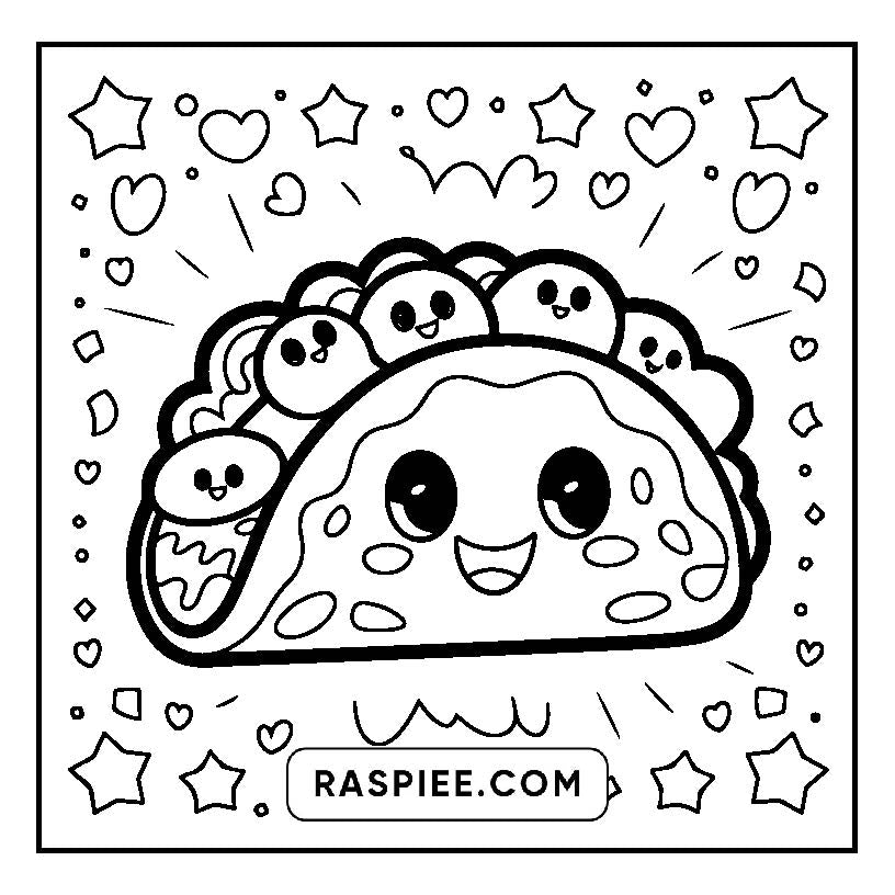 160 Bold and Easy Kawaii Food Coloring Pages