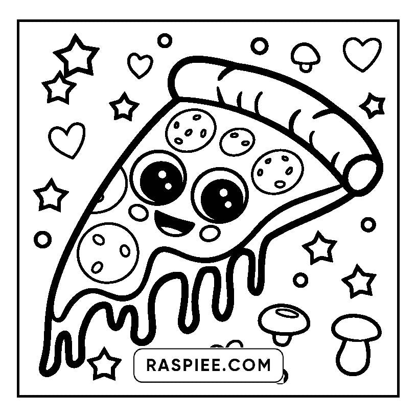 160 Bold and Easy Kawaii Food Coloring Pages