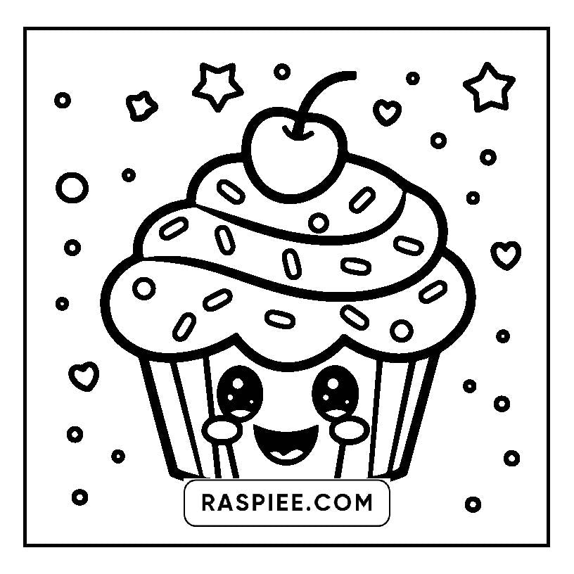 160 Bold and Easy Kawaii Food Coloring Pages