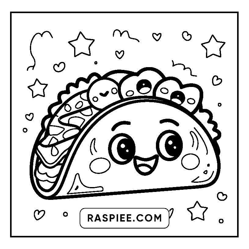 160 Bold and Easy Kawaii Food Coloring Pages