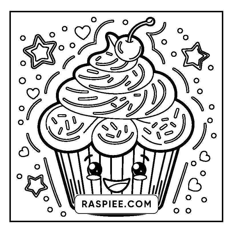 160 Bold and Easy Kawaii Food Coloring Pages