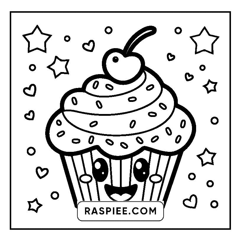 160 Bold and Easy Kawaii Food Coloring Pages