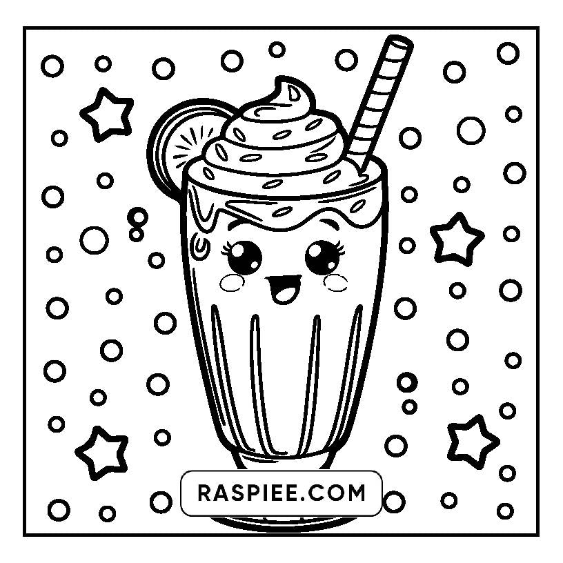 160 Bold and Easy Kawaii Food Coloring Pages