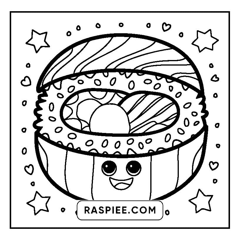 160 Bold and Easy Kawaii Food Coloring Pages