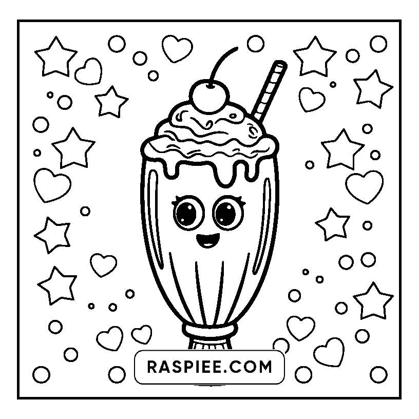160 Bold and Easy Kawaii Food Coloring Pages
