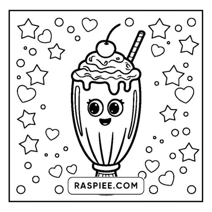 160 Bold and Easy Kawaii Food Coloring Pages