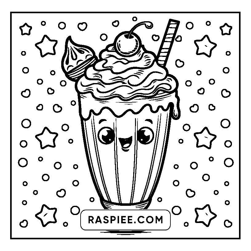 160 Bold and Easy Kawaii Food Coloring Pages