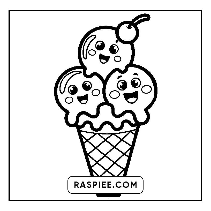 160 Bold and Easy Kawaii Food Coloring Pages