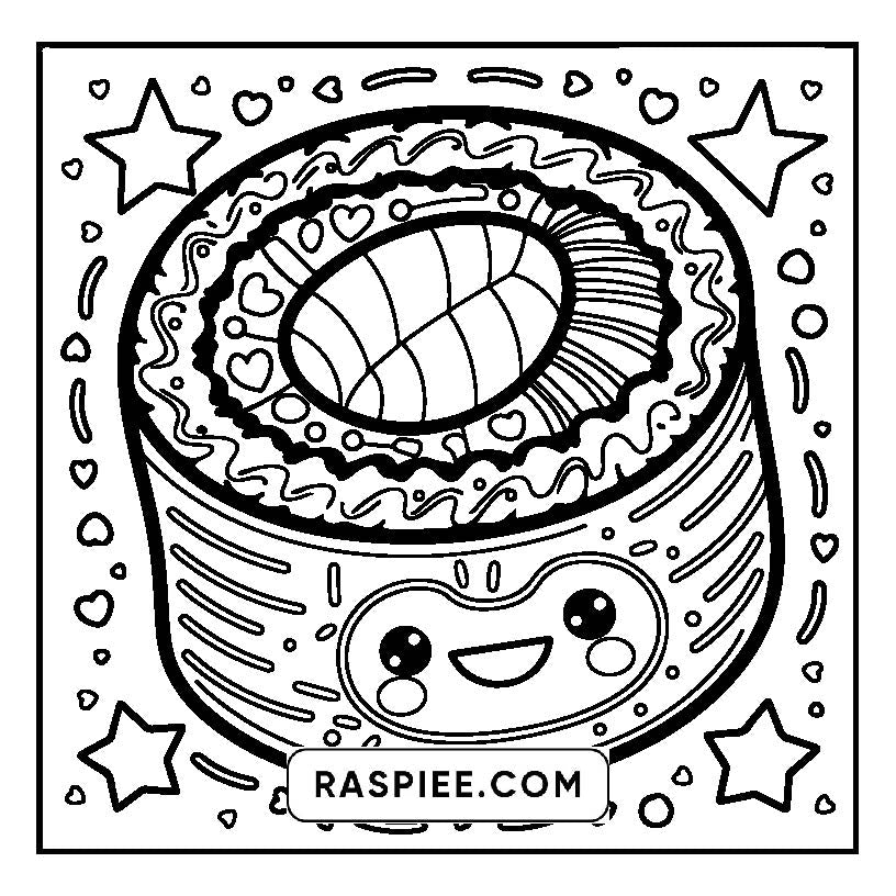 160 Bold and Easy Kawaii Food Coloring Pages