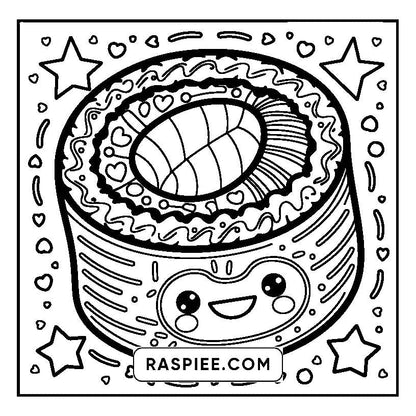 160 Bold and Easy Kawaii Food Coloring Pages