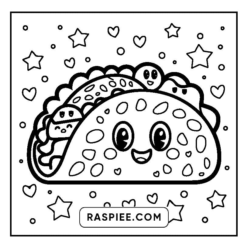 160 Bold and Easy Kawaii Food Coloring Pages