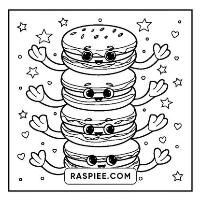 160 Bold and Easy Kawaii Food Coloring Pages