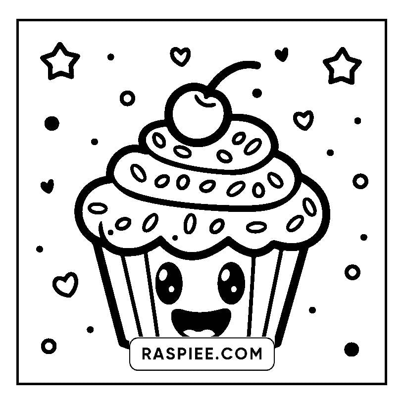 160 Bold and Easy Kawaii Food Coloring Pages