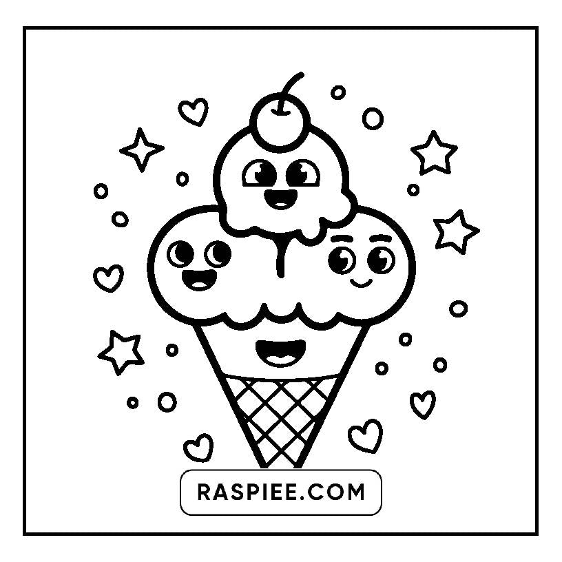 160 Bold and Easy Kawaii Food Coloring Pages