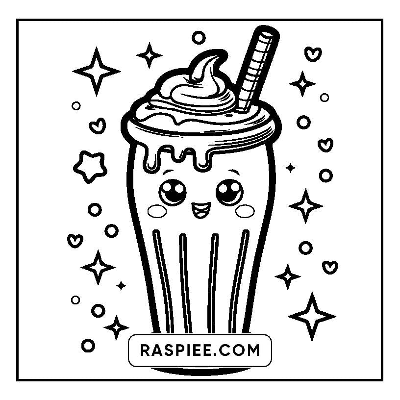 160 Bold and Easy Kawaii Food Coloring Pages