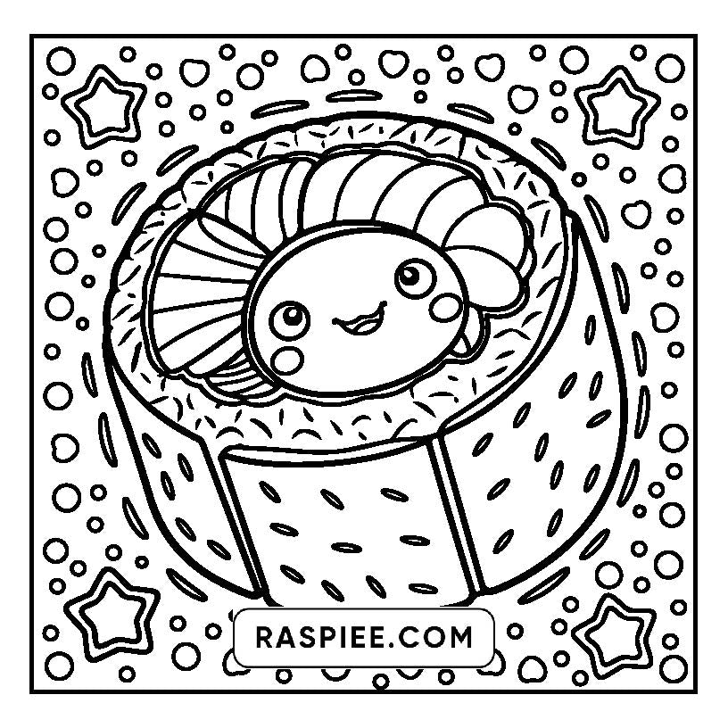160 Bold and Easy Kawaii Food Coloring Pages