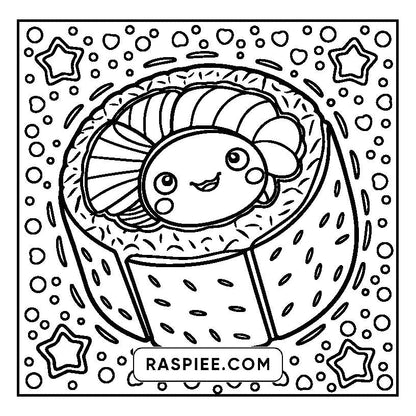 160 Bold and Easy Kawaii Food Coloring Pages
