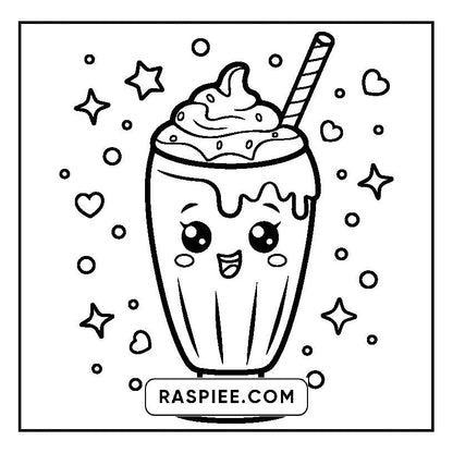 160 Bold and Easy Kawaii Food Coloring Pages