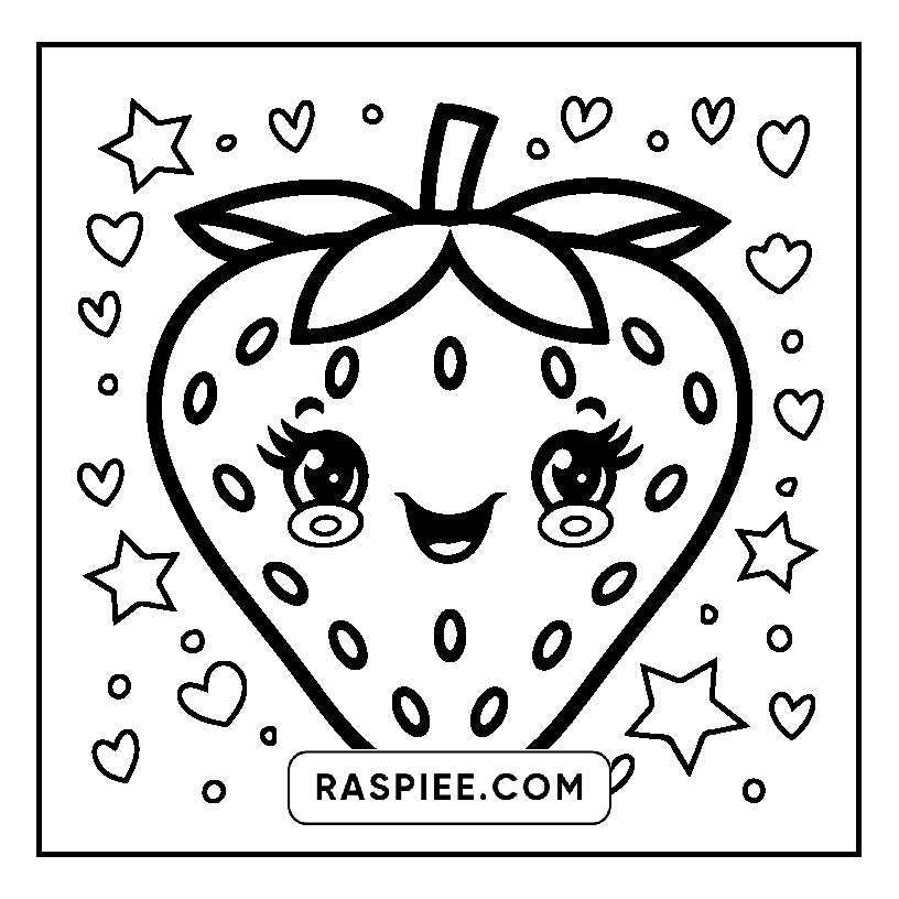 160 Bold and Easy Kawaii Food Coloring Pages