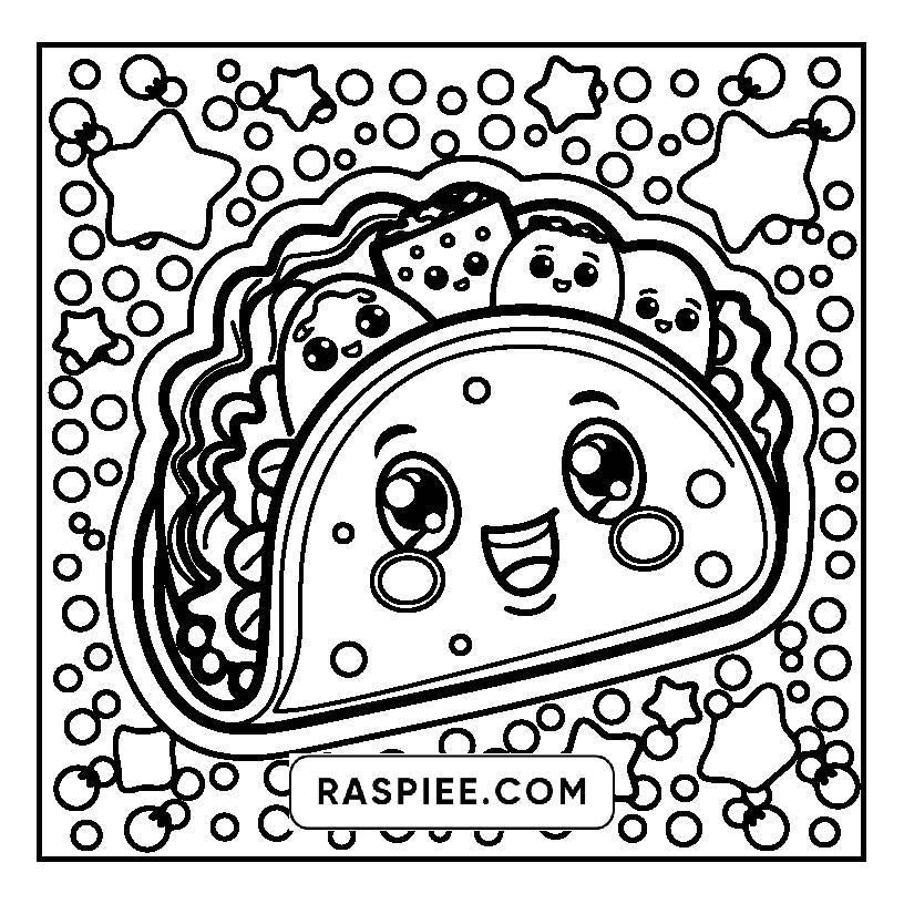 160 Bold and Easy Kawaii Food Coloring Pages